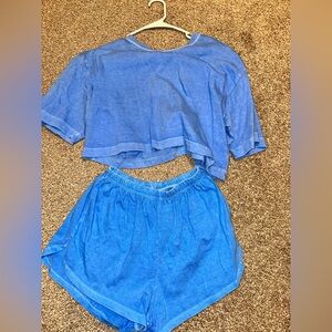 Blue Women's Two-Piece Set